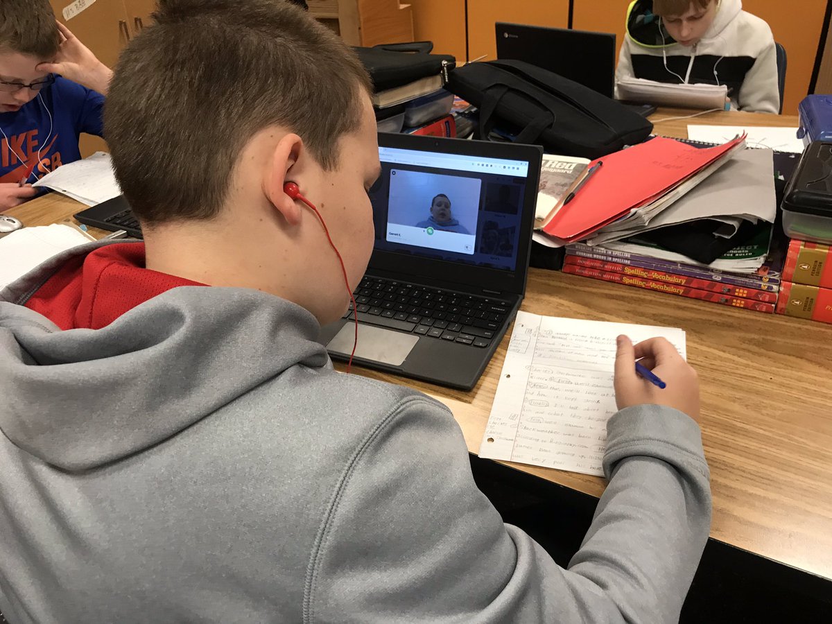 redbootsbaby's tweet photo. 6th graders using @Flipgrid to self and peer edit our informative writing papers. #mpsteach https://t.co/DSYUfKnwkF