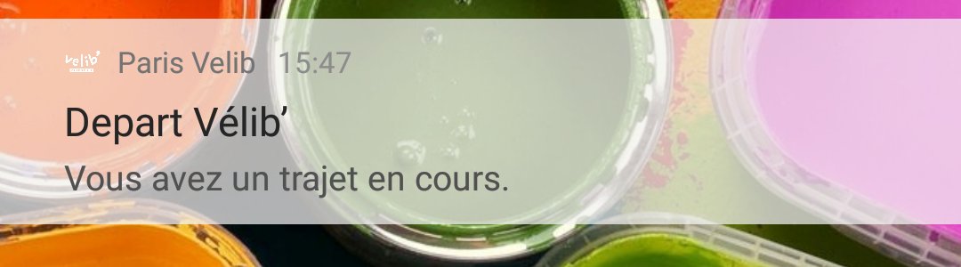 Pas mal la nouvelle fonction de l'appli <a href="/Velib/">Vélib' </a> 👍