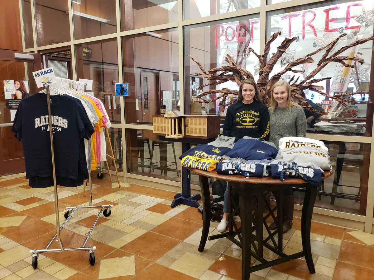 Marketing students selling Raider gear this morning for The Raider Trader holiday sale. We have a $5 rack, special holiday bundles &amp; 15% off all other gear. The sale will run through Monday. Check out the school store Twitter page for details. <a href="/raider_store/">Raider School Store</a> <a href="/LCHS1954/">LCHS news</a>