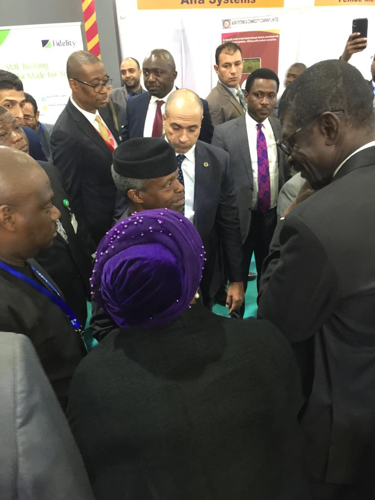 The Vice President, His Excellency, Professor Yemi Osinbajo, visited our stand at the 2018 IATF #NEXIM #IATF2018