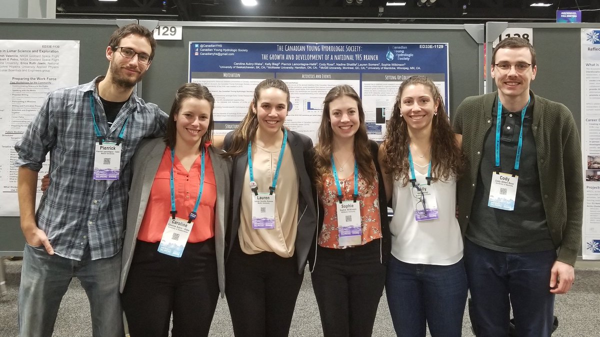 Such a great session yesterday at the Early Career Scientist Networks and Organizations posters with the whole CYHS crew! Successful poster and discussions with other ECR groups! #AGU2018 @SuperMossSophie @LaurenDSomers @Kelly_Biagi @AubryWake @LamontagnePi