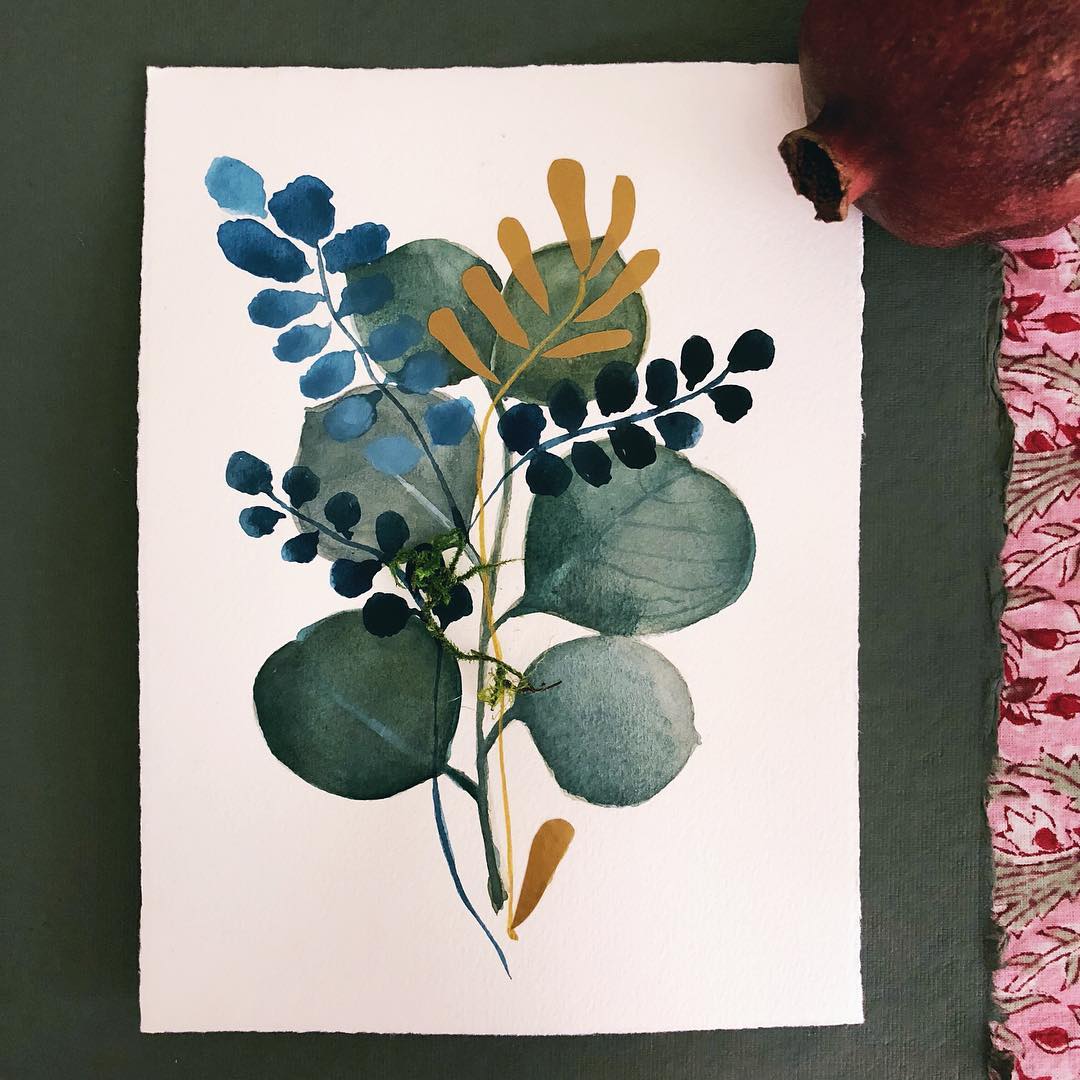 HelloMinted's tweet photo. When nature sparks your imagination. 🌿 See the inspiration behind #MintedArtist Aspa Gika's watercolor botanicals → https://t.co/7sWFm8G1AS https://t.co/RbvKmPnnaL