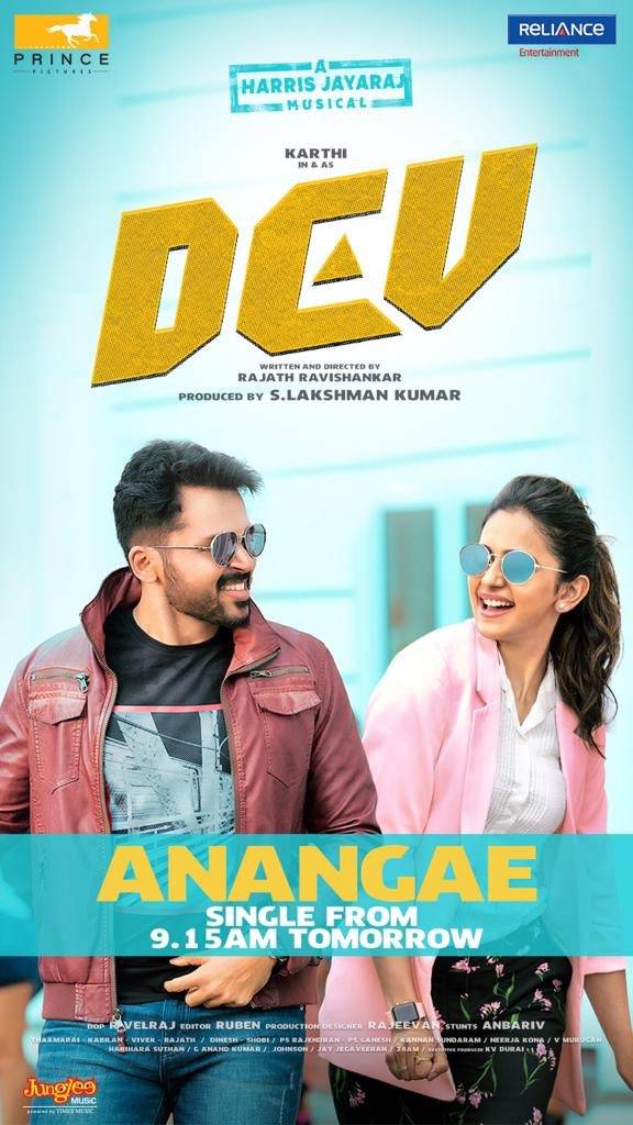 santoshamsuresh's tweet image. #DevSingle from tomorrow. 

#Anangae #Cheliya 

Harrisjayaraj ,Rakulpreet ,RajathDir #Dev