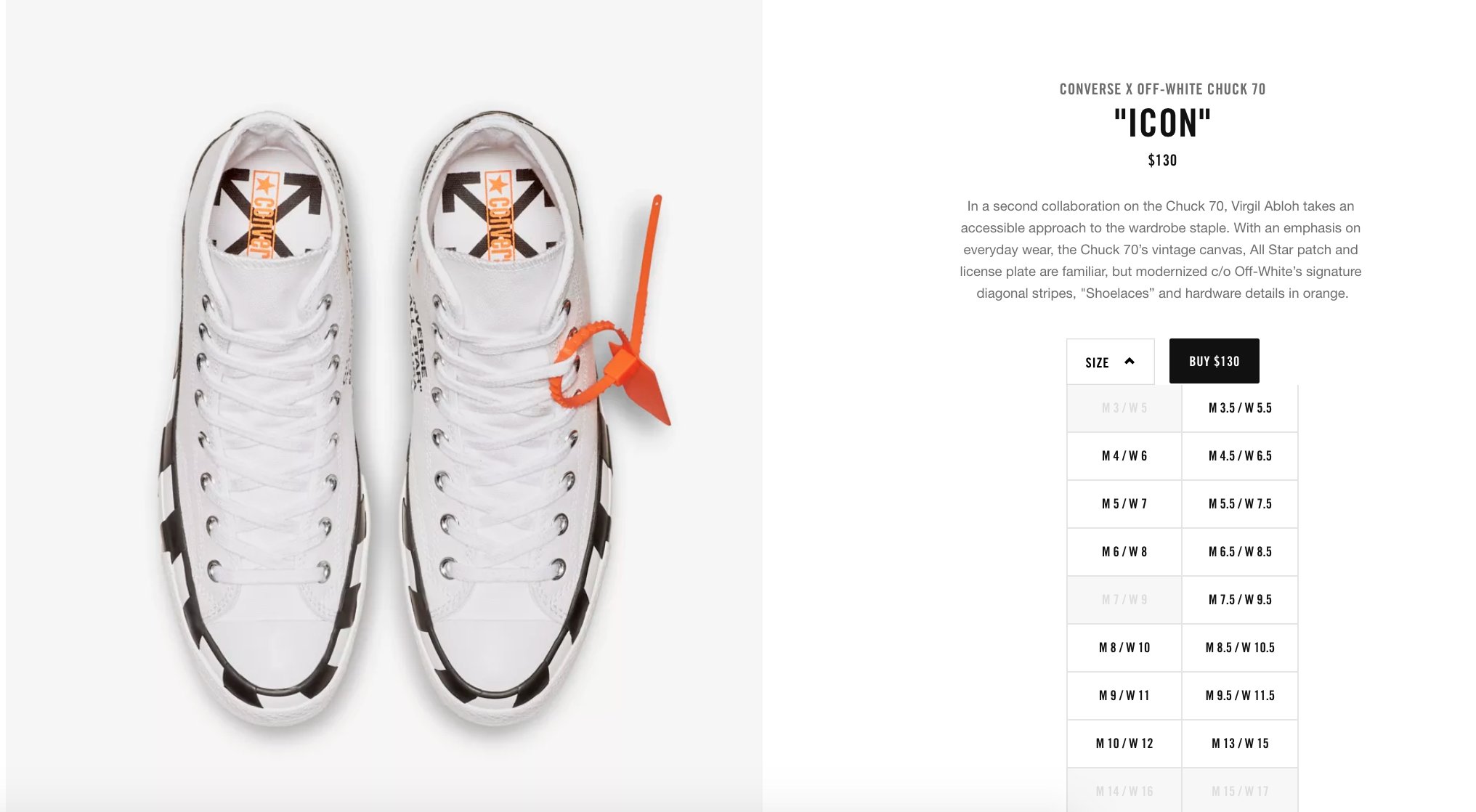 off white converse chuck 70 restock