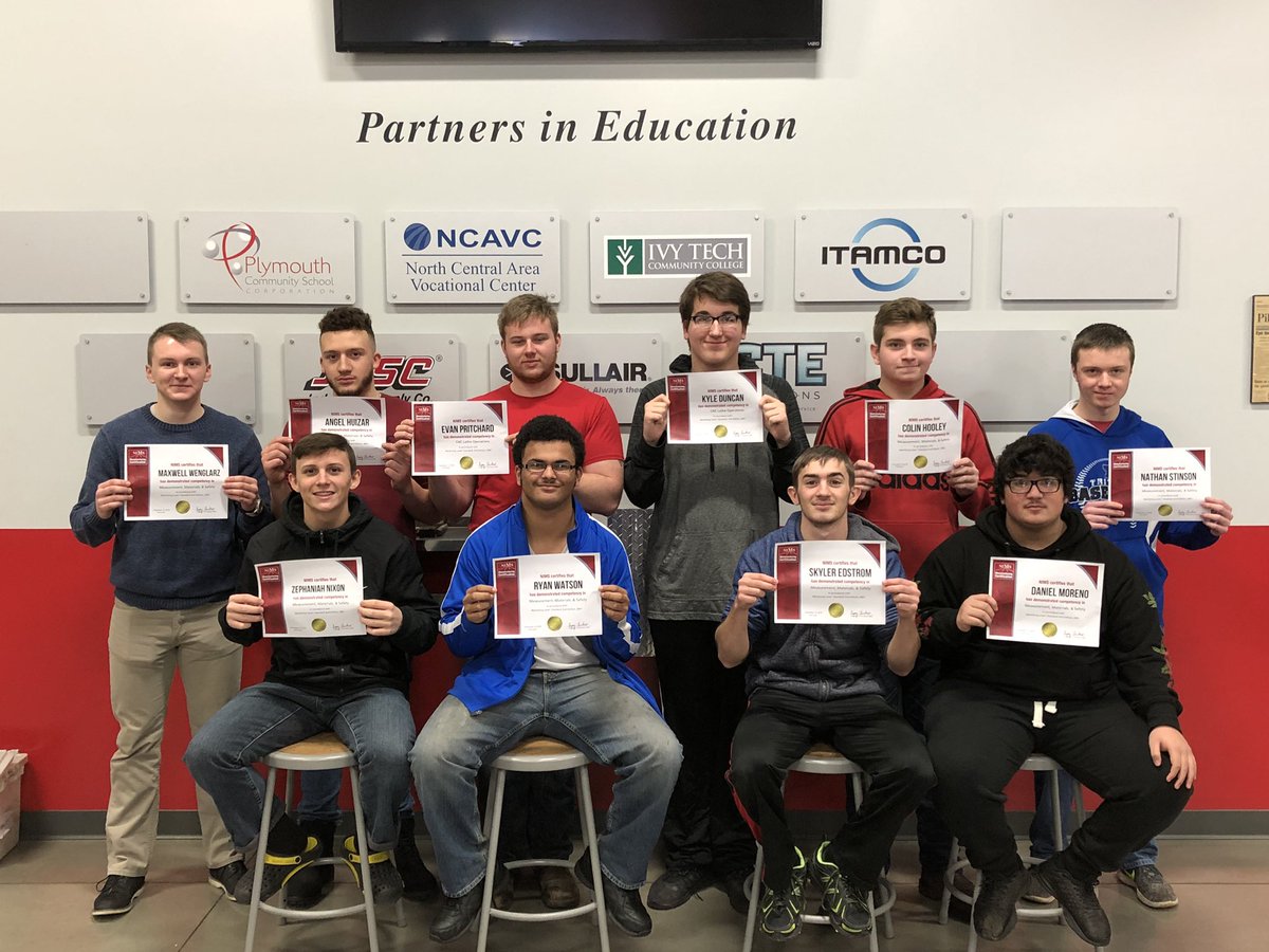 CNC_Kaser's tweet photo. Here are the new @NIMS_Inc certified students @ITAMCO_ IMESSC @PlymouthHSpcsc https://t.co/J05uNAkPIL