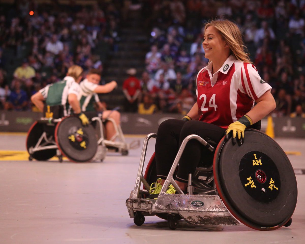 Woman playing sports in wheelchair