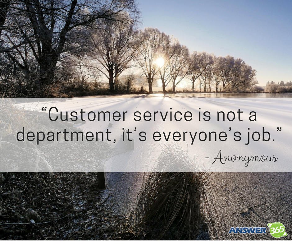 Answer_365's tweet photo. #CustomerServiceQuote Every department is responsible for #customercare. You’re all in this together. https://t.co/nP2mWVX0Bx