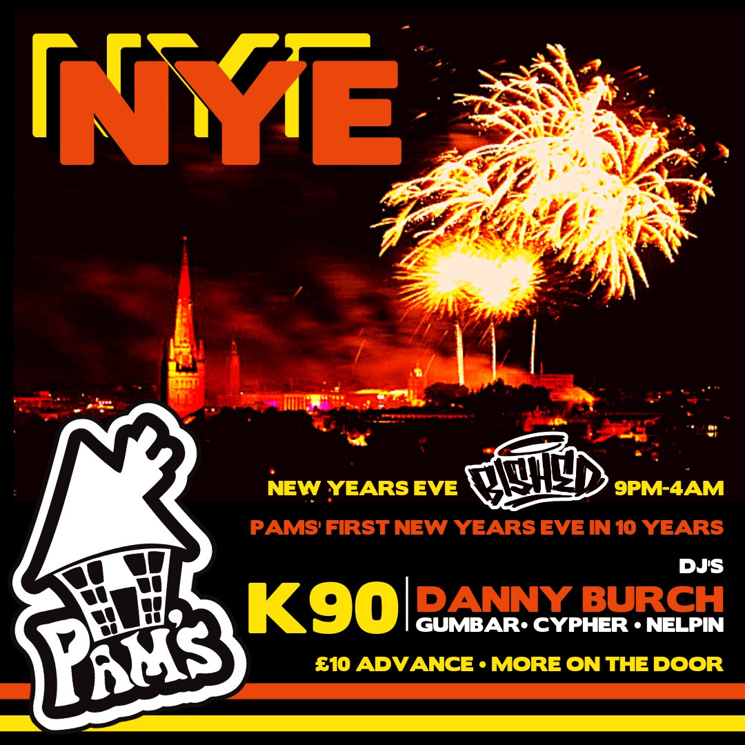 #NYE is ON <a href="/PamsHouseUK/">PamsHouse©</a> #Norwich <a href="/Bished/">Jeremy Brooks</a> feat. #K90 <a href="/DjDannyBurch/">Danny Burch</a> <a href="/DJGumbar/">Gumbar</a> <a href="/cypher1980/">cypher</a> &amp; #Nelpin - Tickets only £10 b4 Xmas #TranceFamily #harddance #norfolk #eastanglia #Ravers