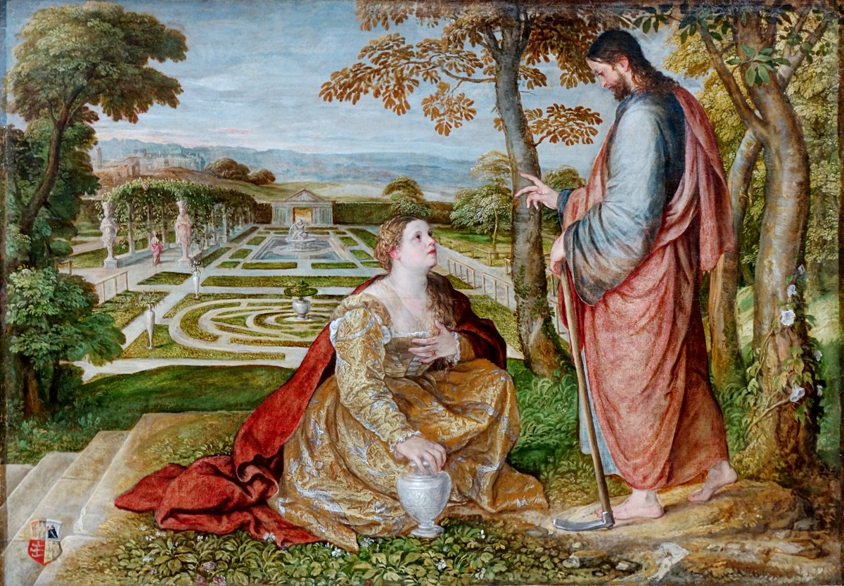 EuropeanArtHIST's tweet photo. Noli me tangere or Christ Appearing As A Gardener To Mary Magdalene is a 1548-1560 painting by the Flemish painter Lambert Sustris. It is now in the Palais des beaux-arts de Lille. #Sustris https://t.co/8I91V1G6gB