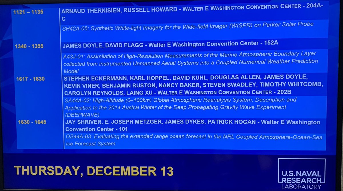 MryNrl's tweet photo. Today’s NRL speakers for #AGU18 https://t.co/IHQuiIFgDy
