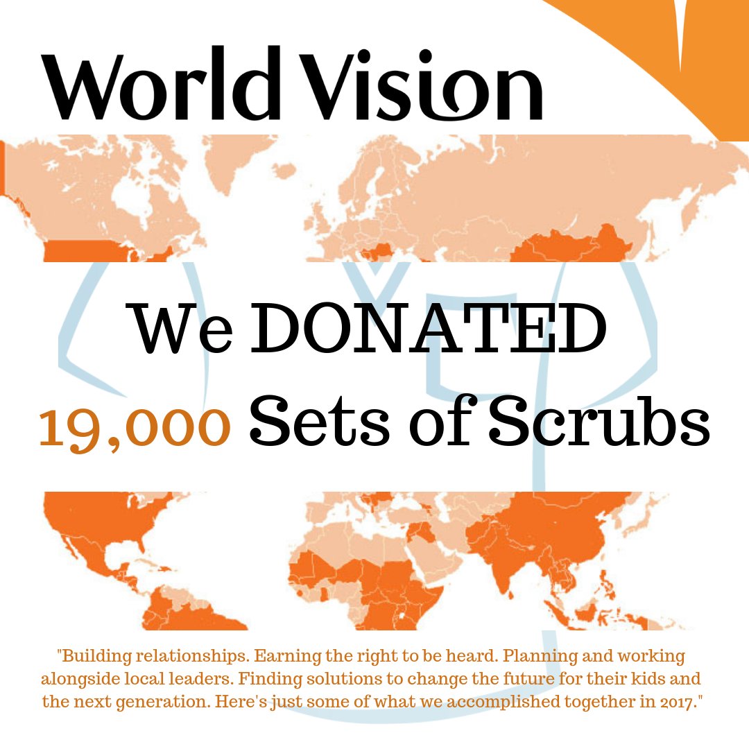 Repscrubs's tweet photo. RepScrubs in collaboration with S2S Global is proud to serve in even a tiny part of World Visions global mission by donating 19,000 surgical scrubs (800 cases!). Thank you World Vision International for making a difference in not only our community but the world. https://t.co/B2EOWKOufE