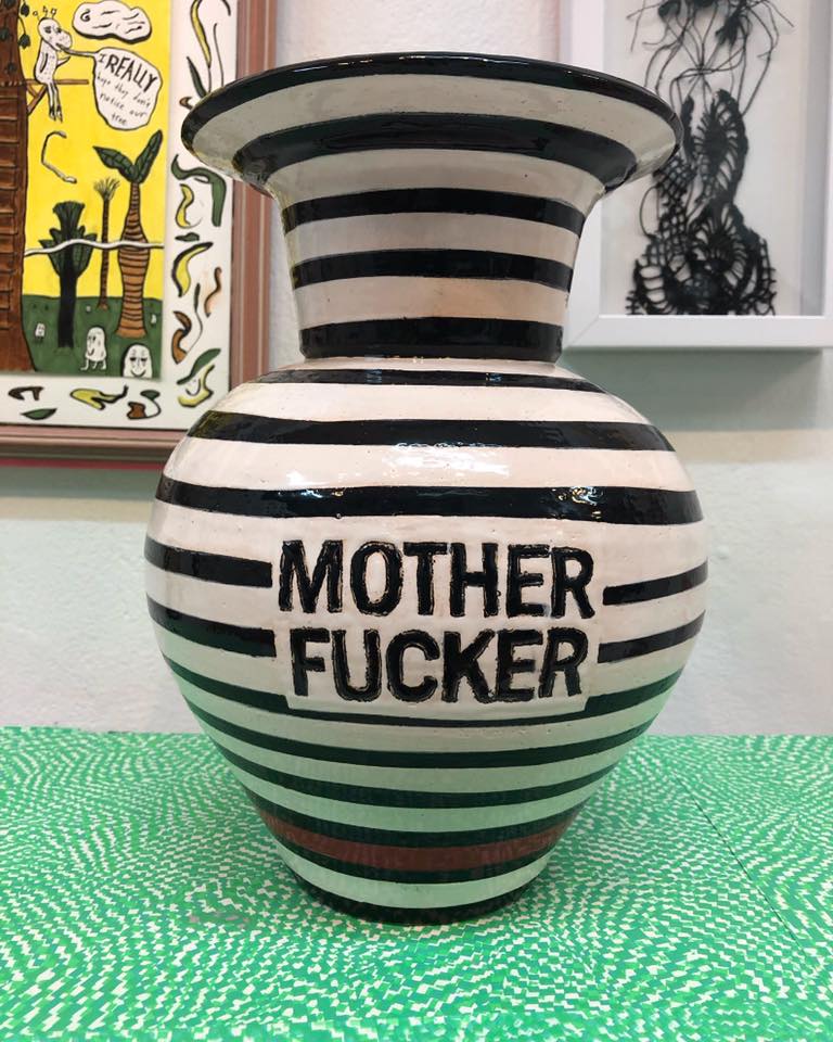 “You’re so vain, you probably think this pot is about you”, Amazing item by Space 1026 Alumni Jodi Rice. 12x8x8 Clay, glaze, 2018
Come and bid on it at Space 1026, 12/15/18 at 7pm!
#space1026artauction2018