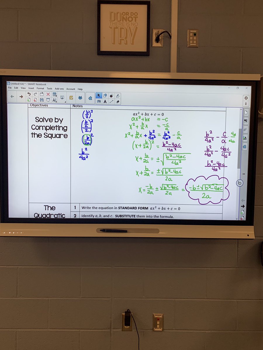 lovemath3_14's tweet photo. I fell in love with math the moment I learned how to derive the Quadratic Formula! Each year I teach this to my Algebra 2 kiddos and I still get excited!! #imnerdyandiknowit #allthemath #fallinlove #everytime https://t.co/4L8vPYGwW9