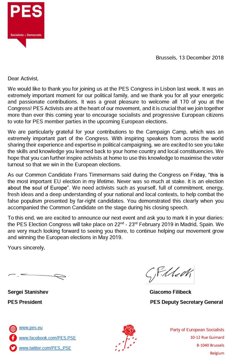 PES activists Italia tweet media