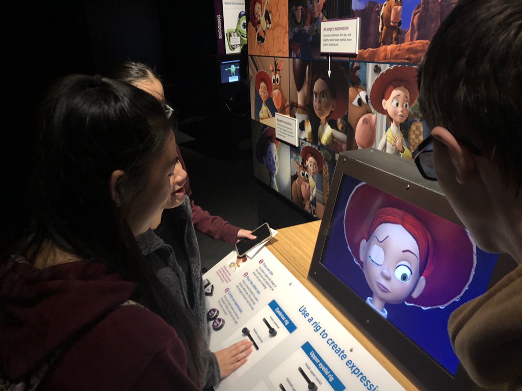 Students getting hands-on experience to see how the same tools learned in Digital Media Arts 2 are used to make full length Pixar films!