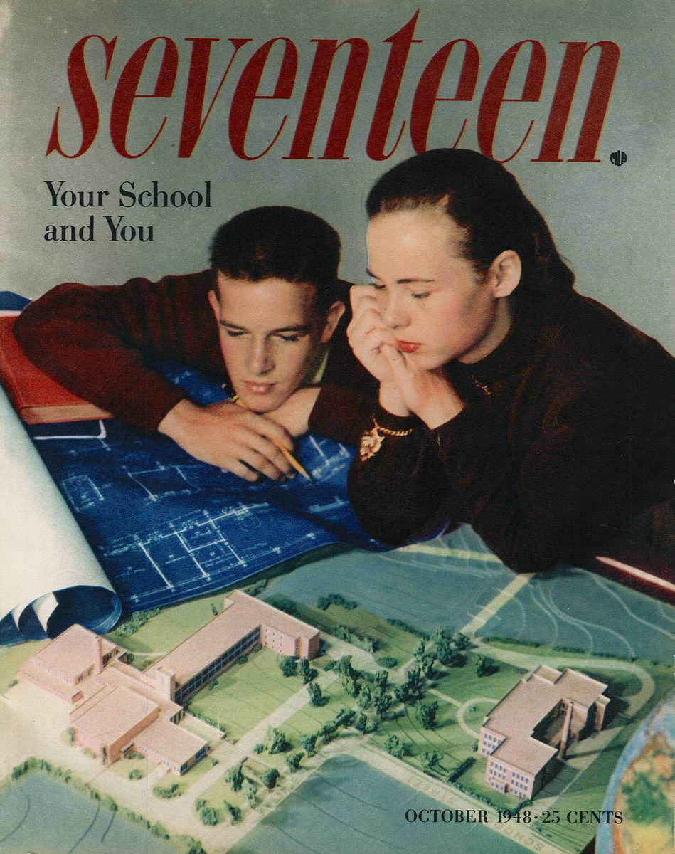 OPSchools's tweet photo. These Orchard Park teens in 1948 make history on the cover of Seventeen magazine! Click the link to read about how the OP community came together to build a new junior/senior high school. https://t.co/PFxRZZT7A8 #opcsdthrowbackthursday #opcsdhonorsourhistory #120yearsofexcellence https://t.co/bheWMIQu4E