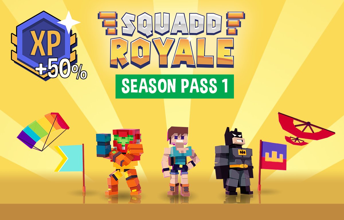 Hey guys! Did you see our season pass? Get it to unlock a ton of cool content for the game. #squaddroyale