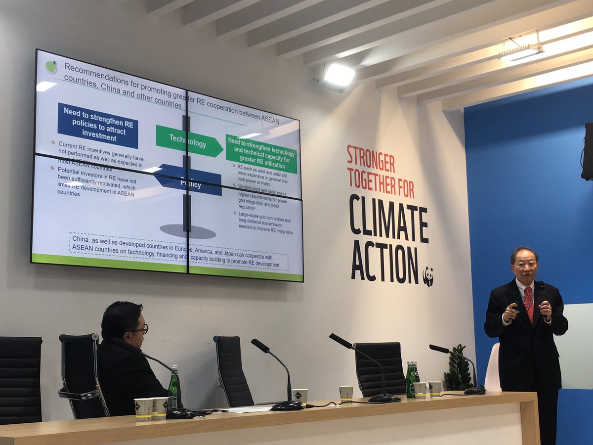 COP24ChinaWatch's tweet photo. Hosted by @WWF at the #PandaHub #COP24, another look at how to #green the Belt &amp; Road #BRI and extend #RenewableEnergy in #ASEAN countries. See below for policy and tech recommendations for #China and others: https://t.co/RFAC0u4gcI