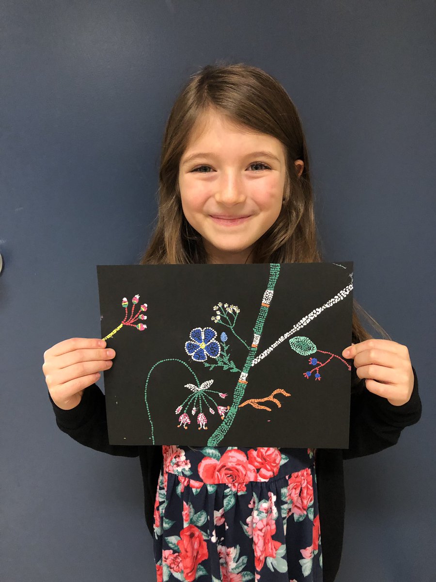 degelmanc's tweet photo. Check out these amazing art pieces Our class took up @christibelcourt this month and these grade 2/3 students rocked it with their dot art replica’s of Christi’s work. Thank you for being an inspirational Métis artist for our students to learn about Mother Earth @PrairieValleySD https://t.co/ivA03DnkUm
