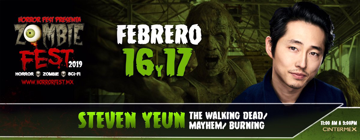 Zombie Fest se complace en presentar a Steven Yeun, este 16 y 17 de Febrero en <a href="/cintermexmty/">Cintermex</a> venta de boletos en globalticket.com.mx y el próximo sábado 15 de Diciembre en el salón 107 de cintermex, más info en nuestro Facebook HORROR FEST MONTERREY