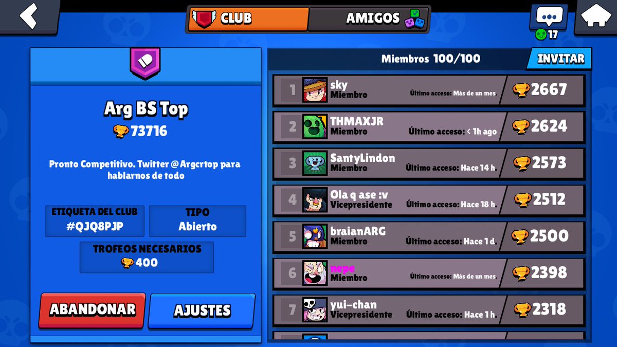 Repetimos, estamos con un buen proyecto para el BS y su competitivo, cualquier duda MD
"ARG CR TOP" Tambiem es "ARG BS TOP"