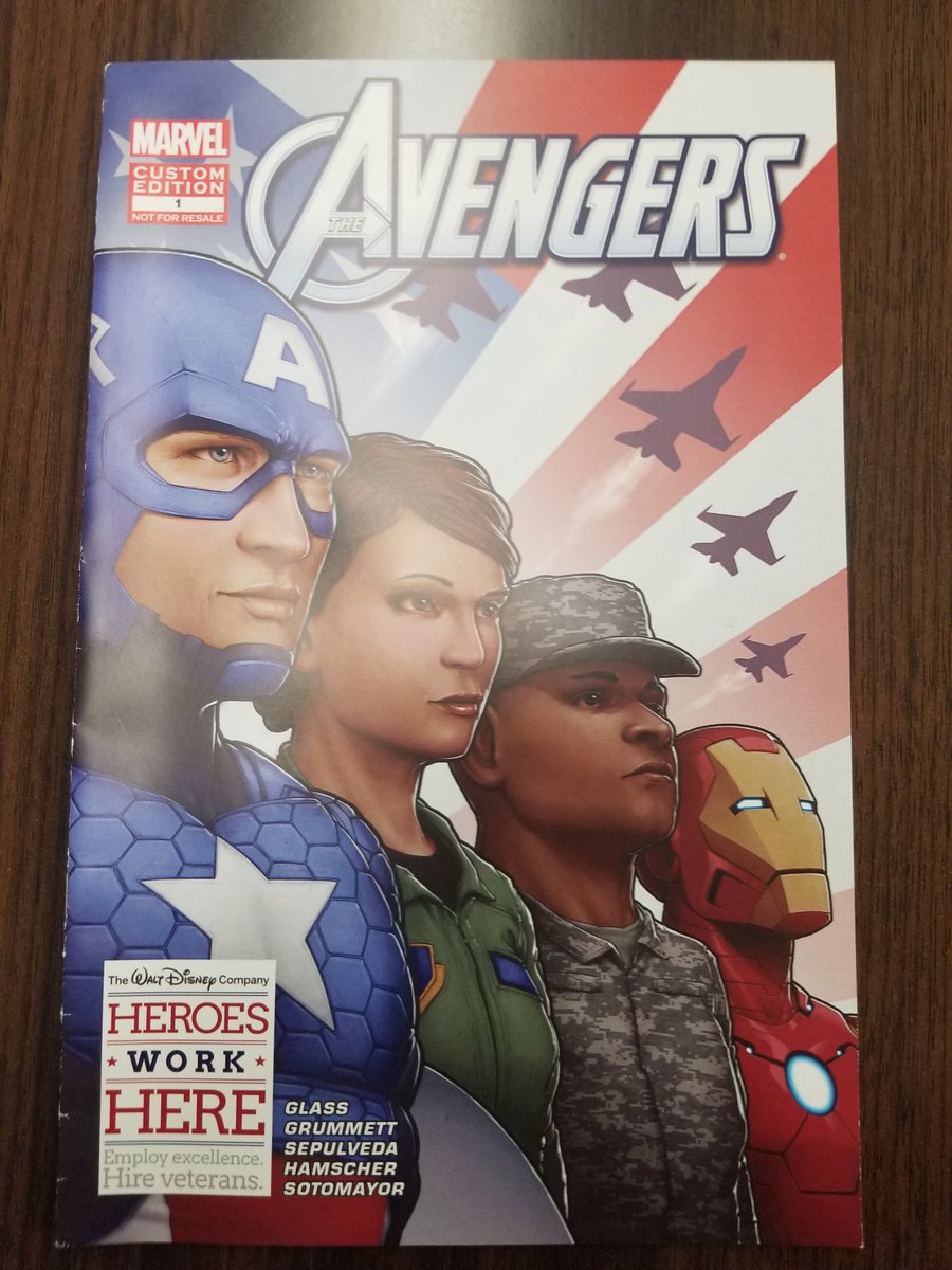 chrisandrewcate's tweet photo. Thank you to @Disney and @Marvel for issuing this comic focusing on veterans and the workforce. @studentvets #NatCon2019 attendees will be getting a copy. #employexcellence #hireveterans https://t.co/WTXkjnlinr