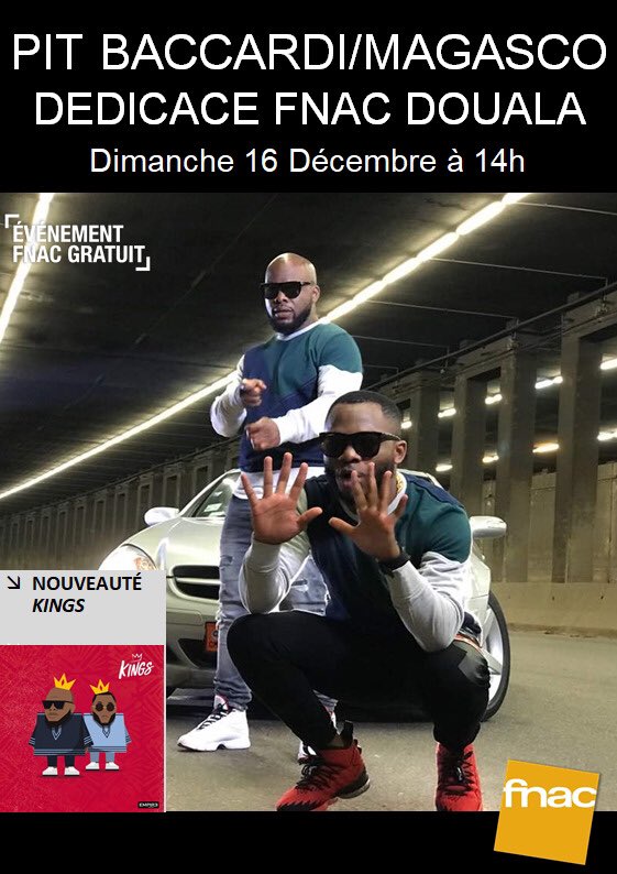 PitBaccardi's tweet photo. ALERTE 🚨 @PitBaccardi x @Magascobboy #KINGS en séance dédicace à la #Fnacdouala ce dimanche  16 à 14 h https://t.co/Qmq5x6HnBk