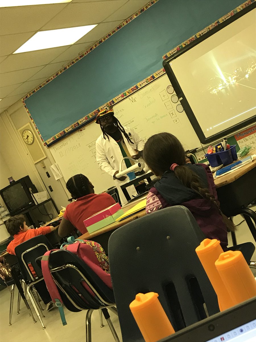 It looks like @sanders1631 class was taken over by Mr. Samuel his twin brother and Scientist. What great hands on learning he brought to our 3rd graders.