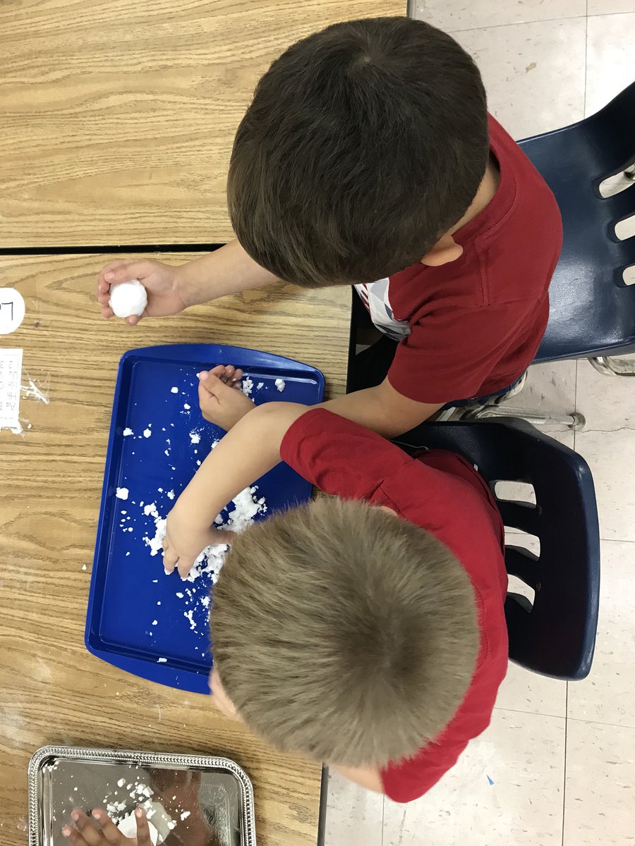 Now that the temperature has dropped below 60 it seems like a great time for our PreK students to make some snow. They had a blast.