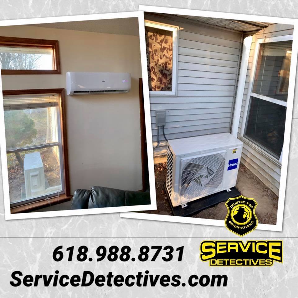 ServiceDetec's tweet image. Have a room or addition that is hard to keep heated or cooled? Have us install a ductless, mini-split system! 

Very quiet and very easy on the wallet. Both in energy usage and installation. 

Call us for more details at 
618.988.8731 or book online at
ServiceDetectives.com