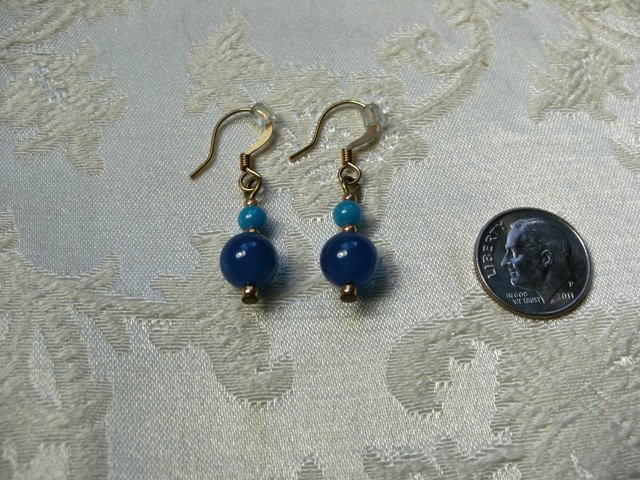 Blue and Turquoise Earrings; Onyx and Turquoise Jade Dangle Earrings; Delicate Blue Drops; Sky Water Ocean Earrings; Free Shipping tuppu.net/8b0cef4c #uniquegift #handmadejewelry #FeinJewelryArts #TealEarrings