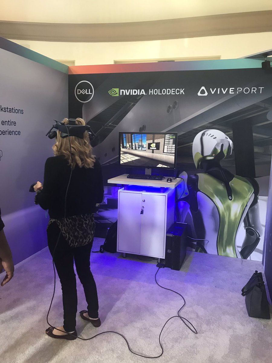 Successful #OntheLot yesterday at Paramount. Demos of the holodeck created quite a buzz. Two pods (one shown attached) collaborating over distance in the same VR environment for design review. Thanks to  <a href="/Viveport/">VIVEPORT</a> <a href="/nvidia/">NVIDIA</a> for supporting <a href="/Dell/">Dell</a>
