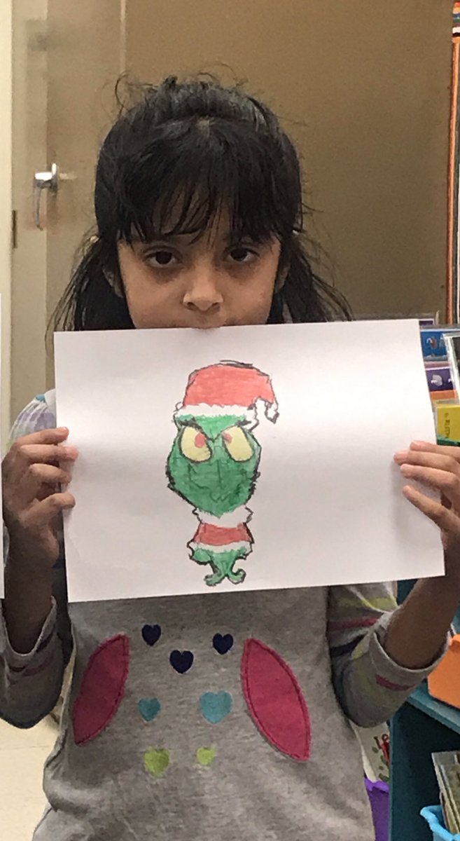misspetrilla's tweet image. We finished out #grinchday with a #directeddrawing by @ArtforKidsHub  #artistsintraining #tistheseason