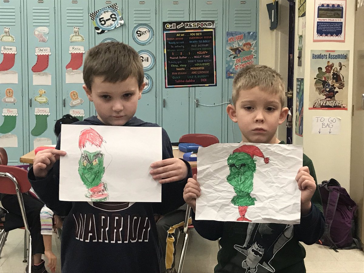misspetrilla's tweet image. We finished out #grinchday with a #directeddrawing by @ArtforKidsHub  #artistsintraining #tistheseason