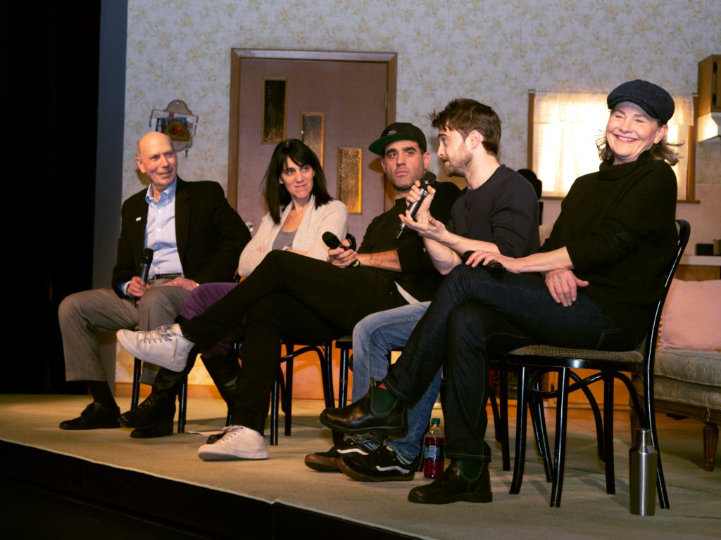 On Tuesday, #Checkology students at two NYC schools saw <a href="/LifespanOfAFact/">The Lifespan of A Fact</a>—followed by a talkback, moderated by @alanmillerNLP, with Daniel Radcliffe, Bobby Cannavale, Cherry Jones and director Leigh Silverman. The topic: “true” versus “true-ish.” bit.ly/NLPLifespan