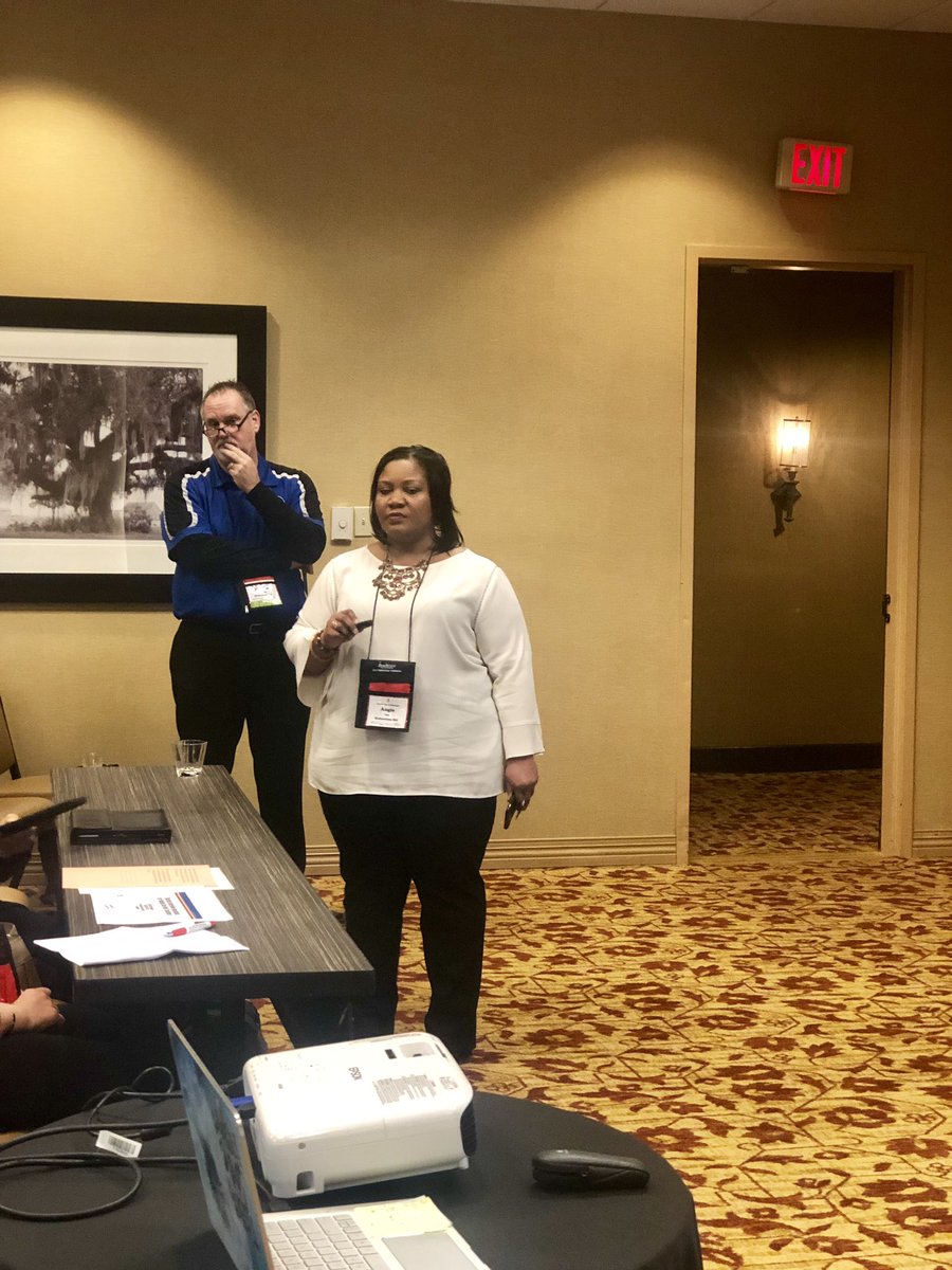 SanMoo972's tweet photo. #PowerfulEducators at work in Austin today! @brunc2013 and @AngeliaSharone engaging the audience in real conversations about hiring bias. https://t.co/9VoC3e9iPk