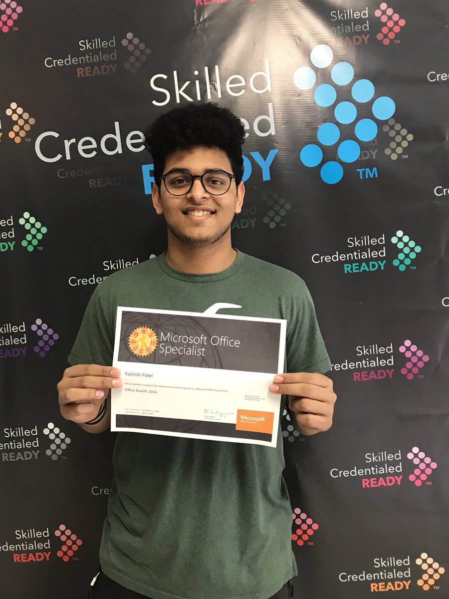 AprilAllison16's tweet image. Number 3 for Kashish!  #Skilled &amp;amp; #Credentialed in MOS Excel.  @NisdCTE @ByronNelsonHigh