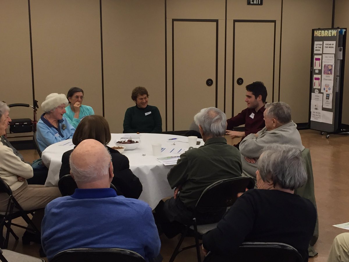 Our seniors (+ or -) are loving learning about Israel with our emissary Adar at this months Senior Moments coffee!! #seniormoments