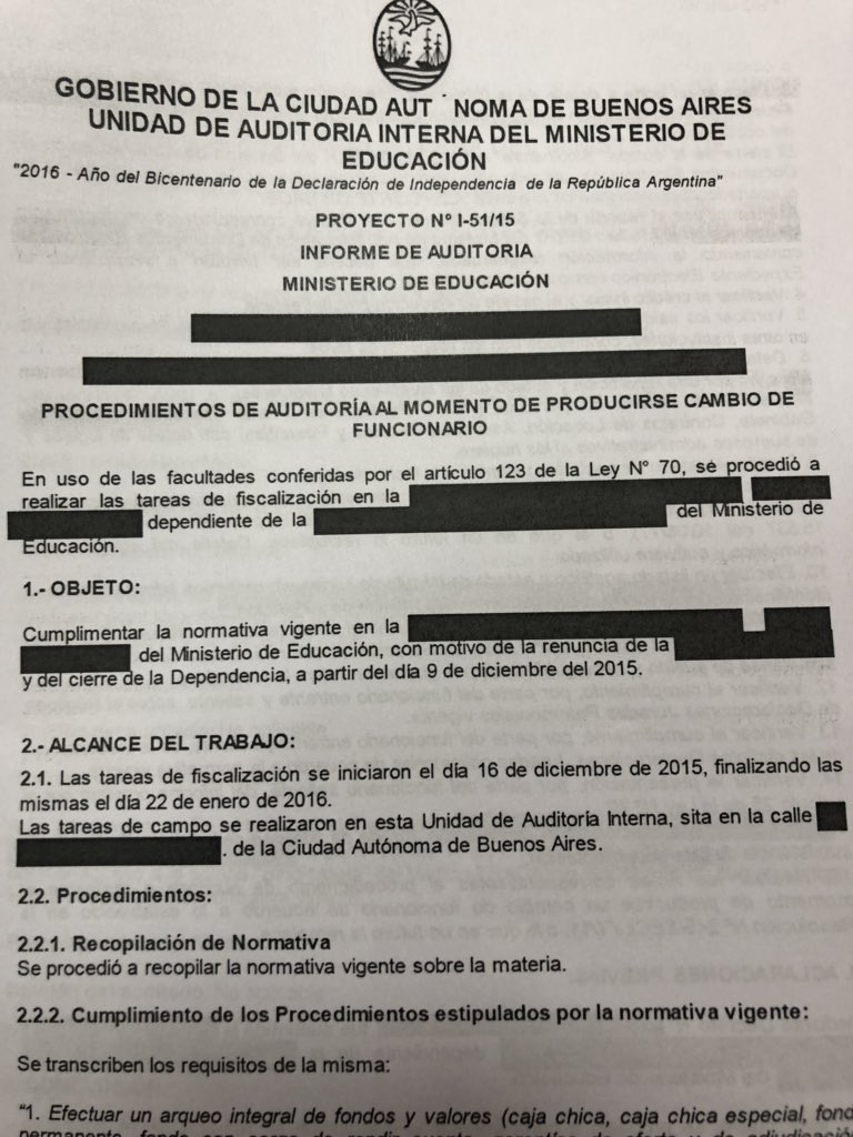 poderciudadano's tweet photo. INSÓLITO | Solicitamos acceso a la información de  las auditorías internas de @gcba. Nos entregaron documentos tachados hasta en el nombre de lo auditado!!! #██████   #A̶c̶c̶e̶s̶o̶i̶n̶f̶o̶r̶m̶a̶c̶i̶ó̶n̶ ̶
#T̶r̶a̶n̶s̶p̶a̶r̶e̶n̶c̶i̶a̶
#tachameladoble https://t.co/RYGTk857L8
