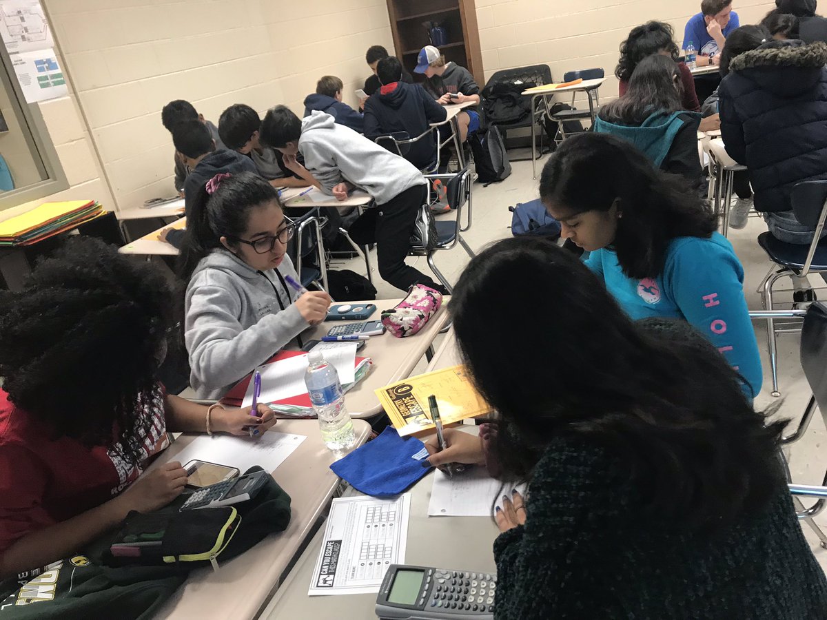 SouthMosaic's tweet photo. Mosaic team member Ms. Robinson had her class doing an Escape room this week to review the skills learned in class this semester! @SouthForsythHS @cmacopedia @ldubillson #sofomo #sofoflocked https://t.co/8J7c9f9Ddv