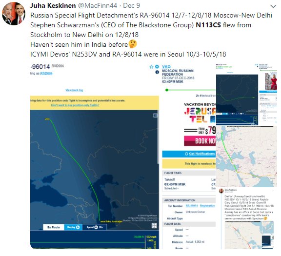 Stephen Schwarzman's (CEO of Blackstone) N113CS Mumbai or Hyderabad-Athens-Teterboro-WaterburyICYMI N113CS and Russian Special Flight Detachment's RA-96014 were in New Delhi 12/8-12/10/18"BLACKSTONE SAID TO INVEST $123M IN HYDERABAD OFFICE PROJECTS" https://www.mingtiandi.com/real-estate/finance-real-estate/blackstone-said-to-invest-123m-in-hyderabad-india-office-projects/