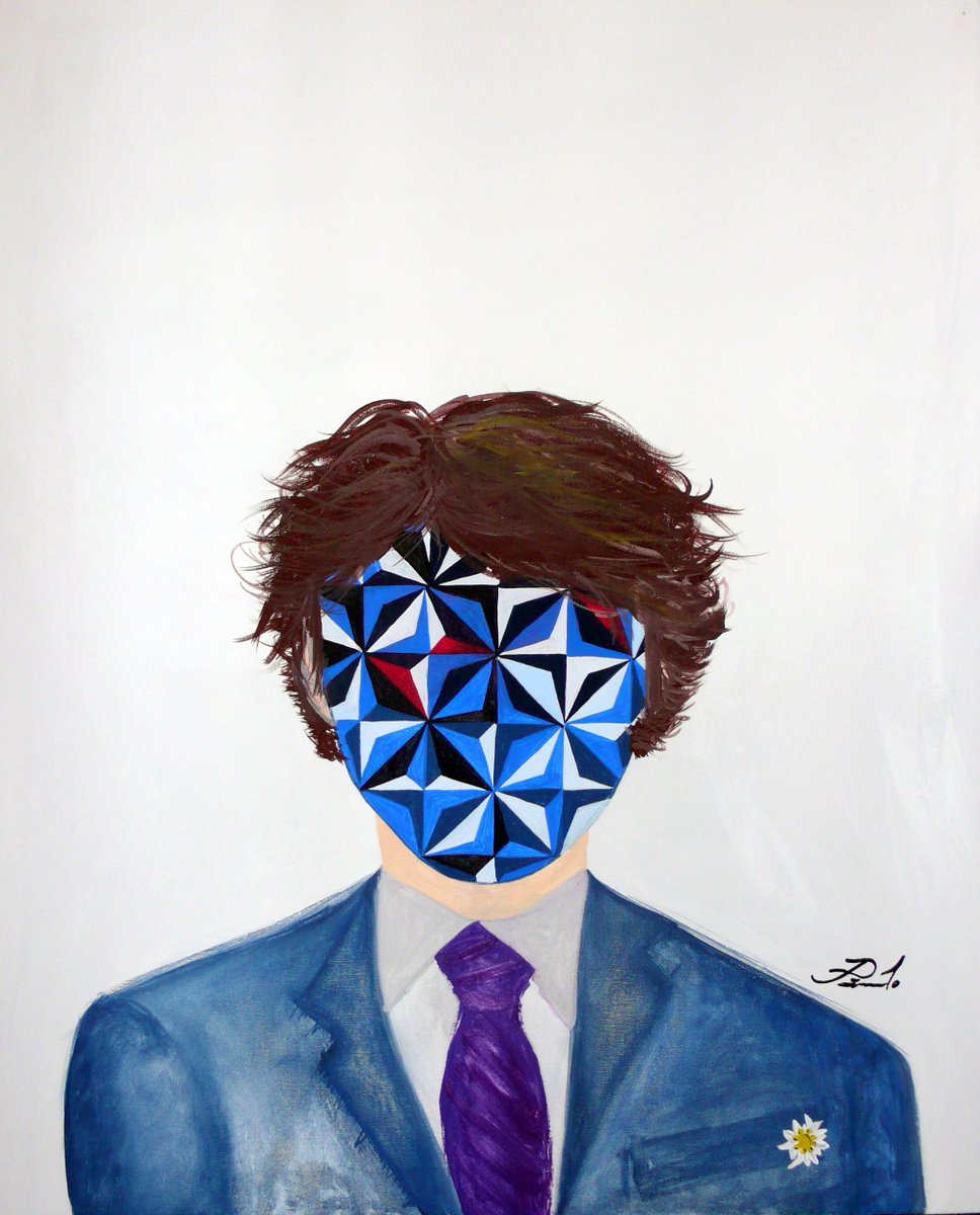 parmulo's tweet image. After 12 months I present a #painting that has accompanied me in the empty spaces of my life and that closes this wonderful year: "Sig. Meran", 2018.

#workFinished #parmulo #minimalArt #faces #vanguardism #modernArt