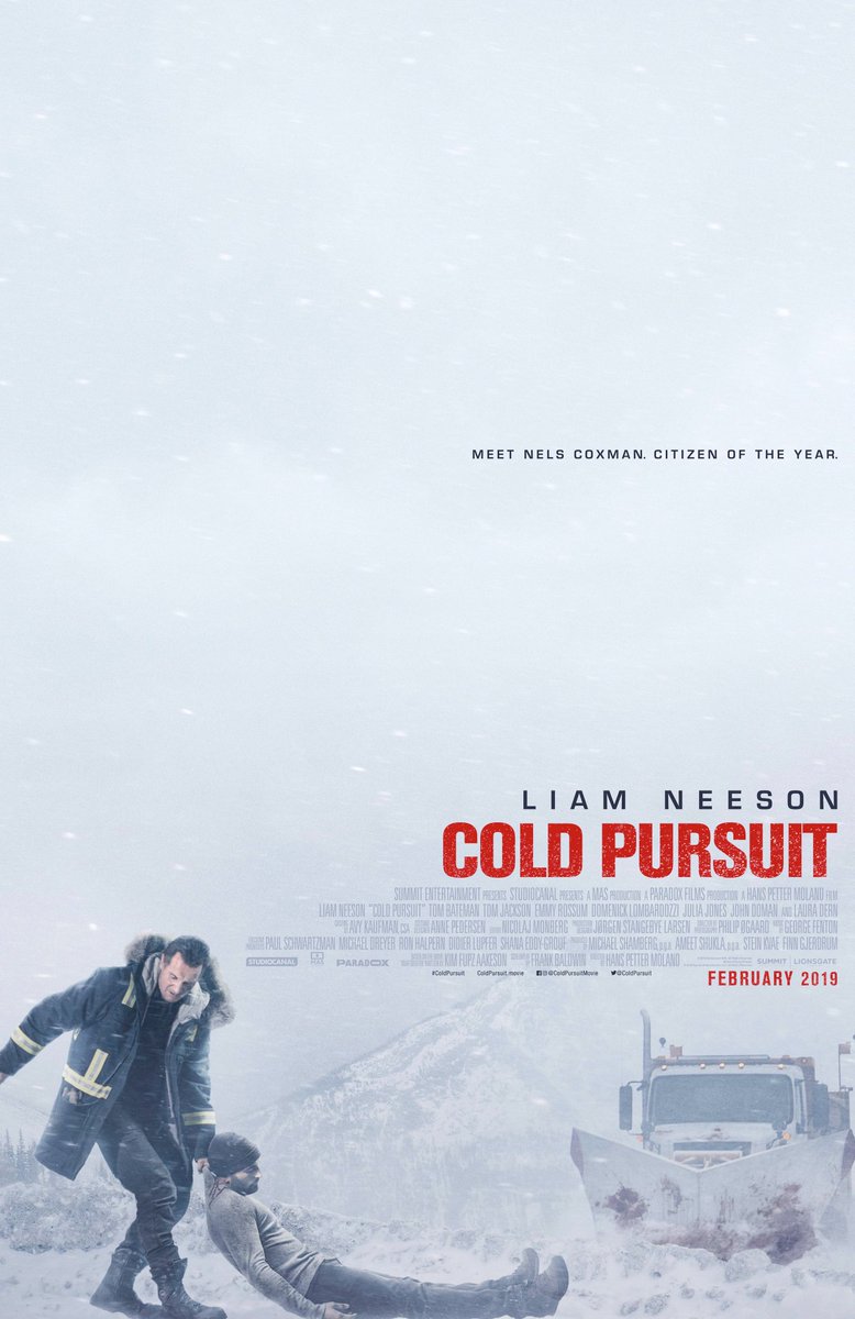 OnlyFilmMedia's tweet photo. Check out the new poster for @ColdPursuit!
The film is a loose remake of the Norwegian film #InOrderOfDisappearance.
Cast: #LiamNeeson, @LauraDern, @EmmyRossum. https://t.co/6I96JoObth