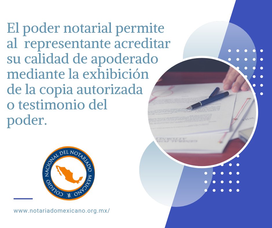 notariadomex's tweet photo. #TipNotarial | El #PoderNotarial es un #documento público autorizado por #notario que permite a una persona física o moral designar a otra como su representante para que actúe en su nombre en determinados actos jurídicos. https://t.co/p12Iqe4xg2