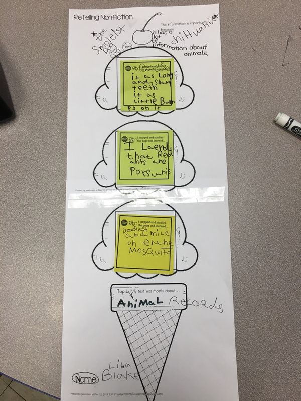 jwein89's tweet image. using @tonyvincent reading sticky notes to study nonfiction closer. Then, we organized our sticky note facts to share with others #firstchat #secondchat