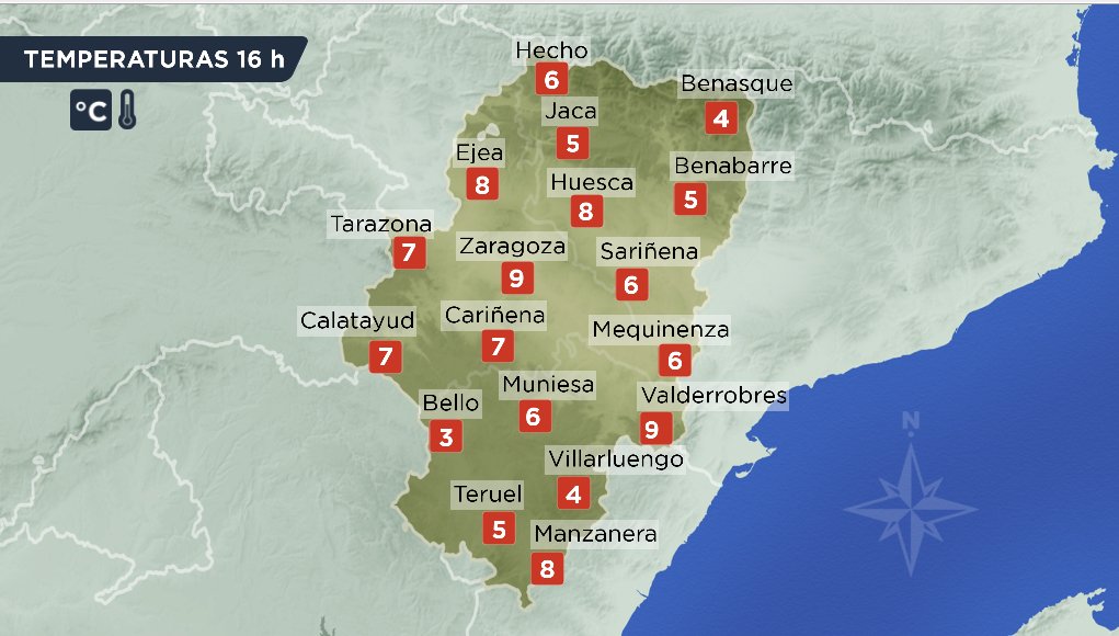 mapa del tiempo aragon Aragon Tv El Tiempo Pa Twitter Las Temperaturas Maximas De Este Jueves En Muchos Puntos D Aragon Se Daban A Primeras Horas De Madrugada Por Eso Hoy En Eltiempo Hemos Preferido Incluir mapa del tiempo aragon