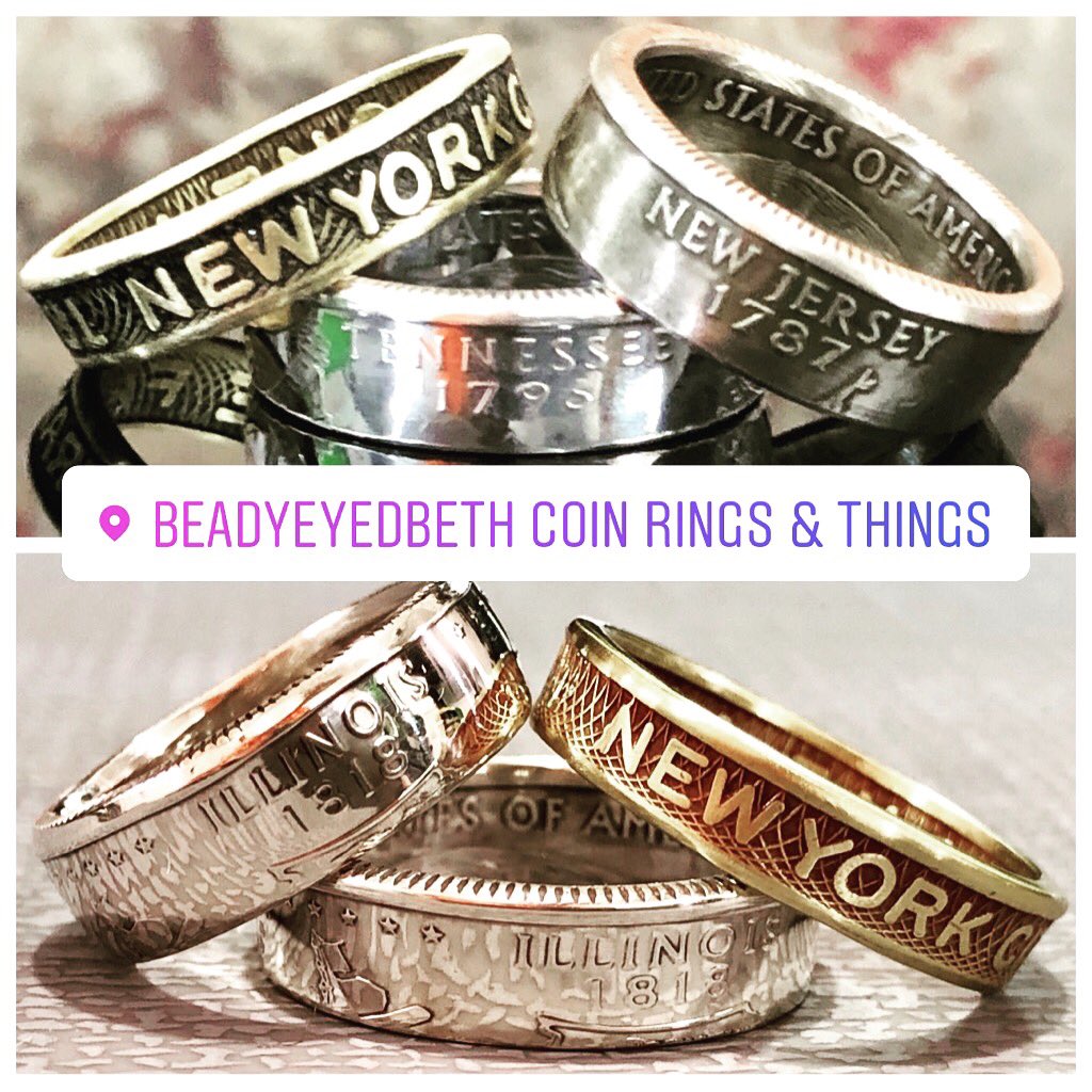 Today’s coin rings are packaged and in the mail. More to be made tomorrow. Busy, busy, busy. Get your #coinring for Christmas at etsy.com/shop/beadyeyed… #NYC #TN #NJ #IL