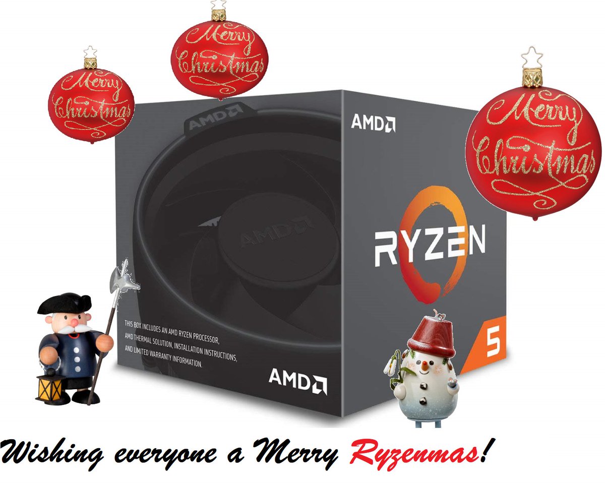 Blinzler's tweet photo. @AMDRYZEN Hope everyone gets a little something Red Team this Christmas #JustAddWrapping #Sweepstakes https://t.co/jy72yqULqG