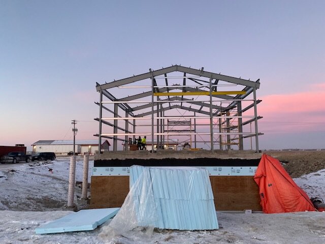 Clint_Swain's tweet photo. One of our latest projects sold too and erected by our authorized builder Crane Steel Structures in Little Saskatchewan. #MadeStrong #Behlen #Industryleaders #cranesteel https://t.co/DDZ2zd6kpt