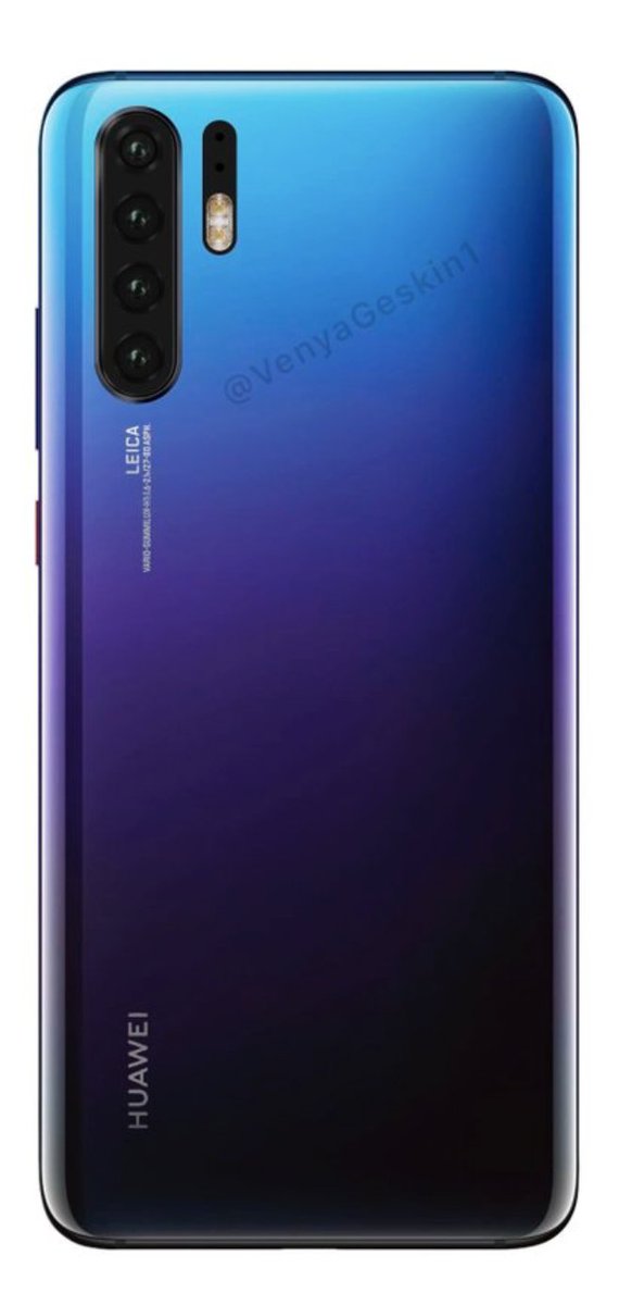 Tech Voice V Twitter بشكل مفاجئ ، سيكون لدى Huawei P30 Pro أربع كاميرات وفلاشان فوقها.